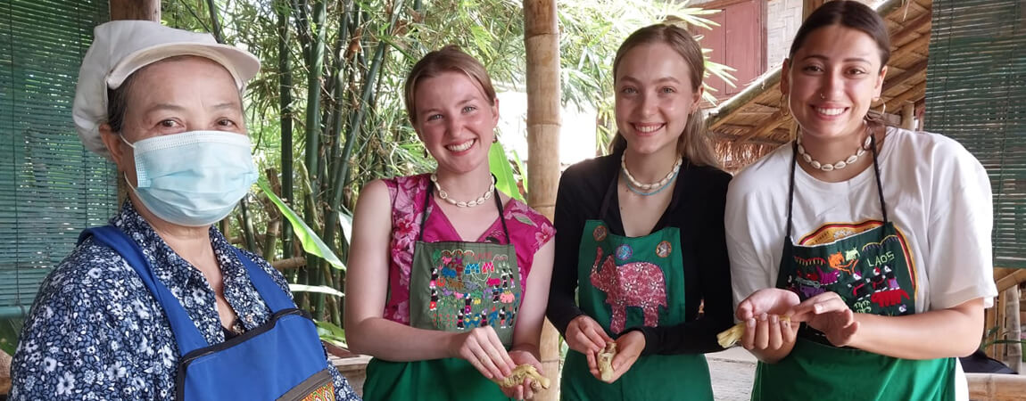 Bamboo weaving & Cooking class at The Bamboo Experience, Luang Prabang. Laos