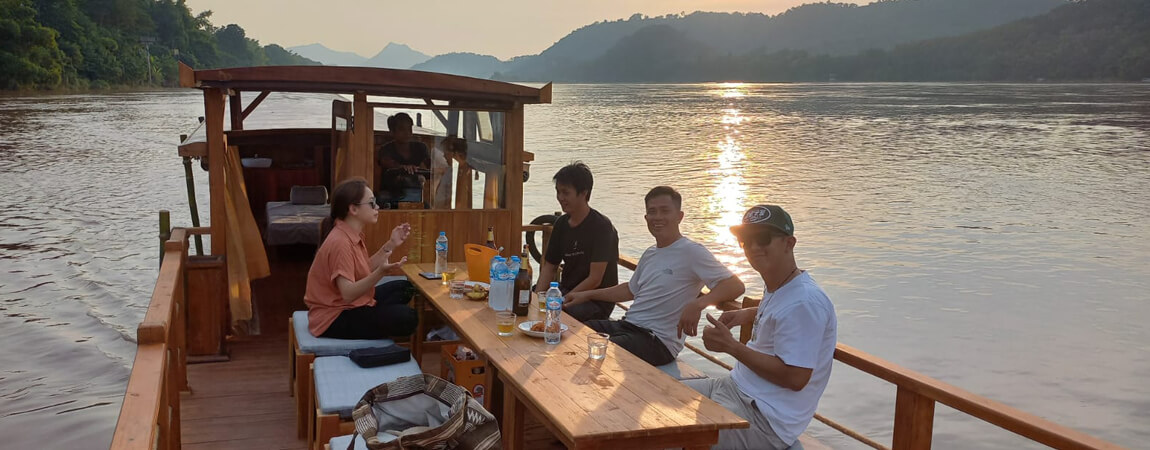 Mekong Sunset cruise in Luang Prabang, Laos, South east Asia