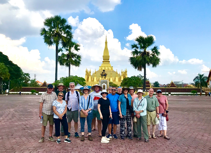 The front of Phra That Luang, That Luang stupa in Vientiane, Laos, South east asia